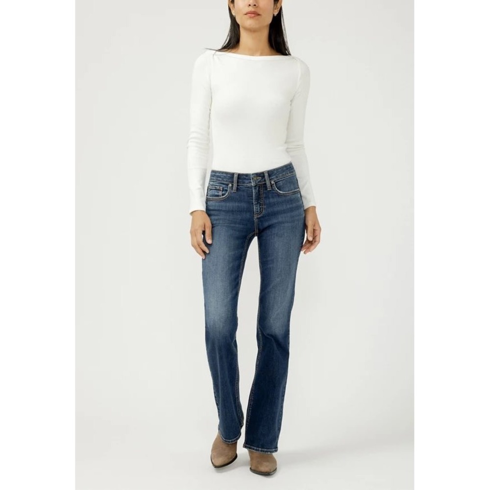 Silver Jeans Co‎ Suki Mid Bootcut Dark Wash Denim Y2K Jeans L9916SAD445 W32 L34